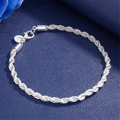 Bracelet Chaîne Argent Sterling 925 — Élégant et Minimaliste, 20 Coloris