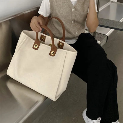Sac Toile Femme Grande Capacité 2025 - Sac Shopping Bandoulière 2 Tailles