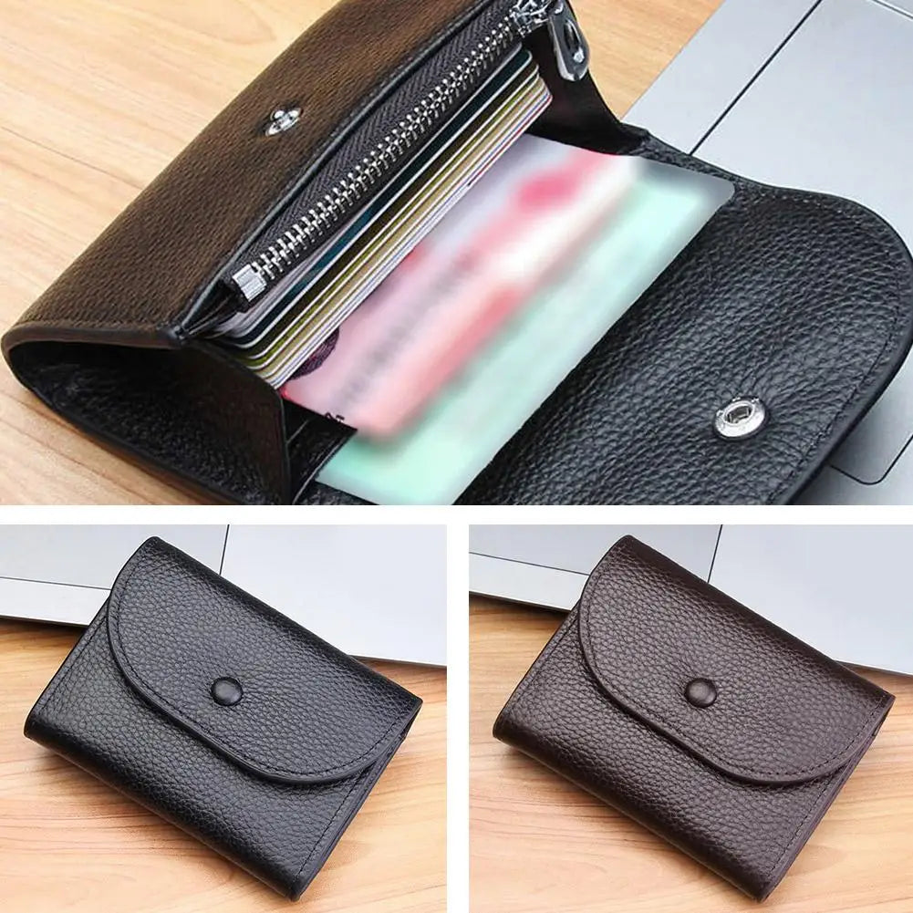 Portefeuille Femme Cuir PU Porte-Carte Compact - Petit Porte-Monnaie Clutch Portable Sac Fashion Noir