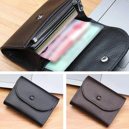 Portefeuille Femme Cuir PU Porte-Carte Compact - Petit Porte-Monnaie Clutch Portable Sac Fashion Noir