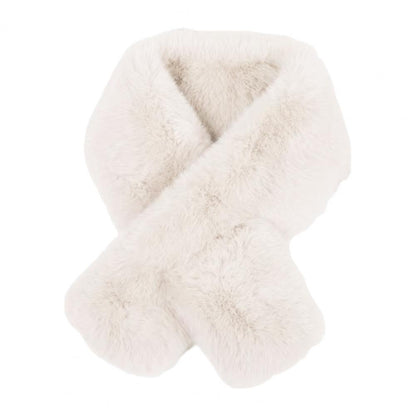 Foulard Écharpe Fourrure Lapin Peluche Femme - Col Croisé Chaud Épais Hiver