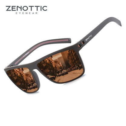 ZENOTTIC Lunettes de Soleil Polarisées Carrées — TR-90 Léger, UV400, Unisexe
