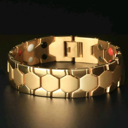 Bracelet Magnétique Thérapeutique Hexagone – Jonc Homme Élégant