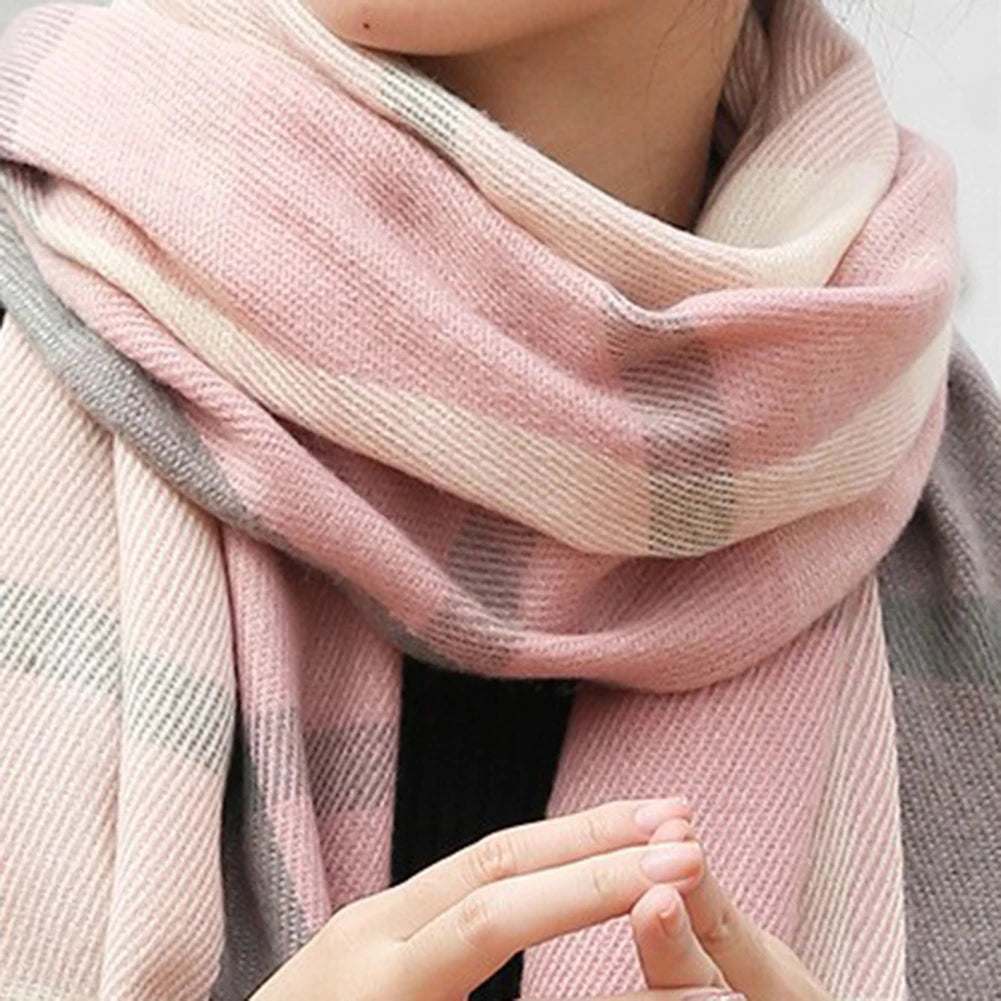 Foulard Écharpe Carreaux Femme Automne Hiver - Cachemire Châle Chaud Mi-Long