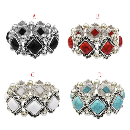 Bracelet Jonc Ethnique Tribal Turquoise - Inspiration Indienne et Africaine