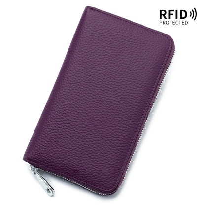 Portefeuille Femme Long Cuir Passeport Organisateur - Porte-Monnaie Clutch Bag Grande Capacité Rose
