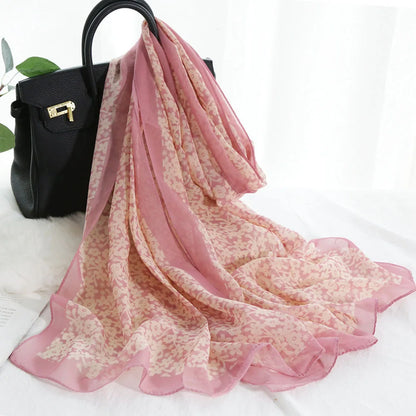 Foulard Écharpe Mousseline Petite Fleur Femme - Bandana Hijab Châle Été Protection Solaire