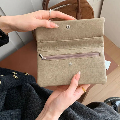 Portefeuille Long Femme Enveloppe Cuir PU - Clutch Fermeture Éclair Multi-Fonctions