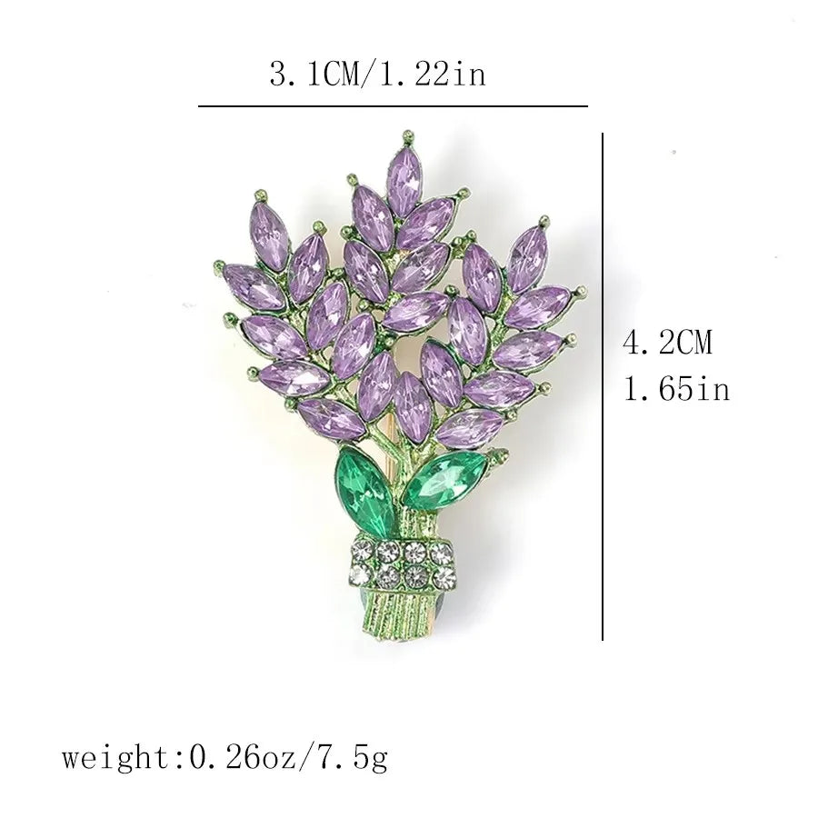 Broche Florale Romantique – Pin Élégant Rose Pivoine Iris