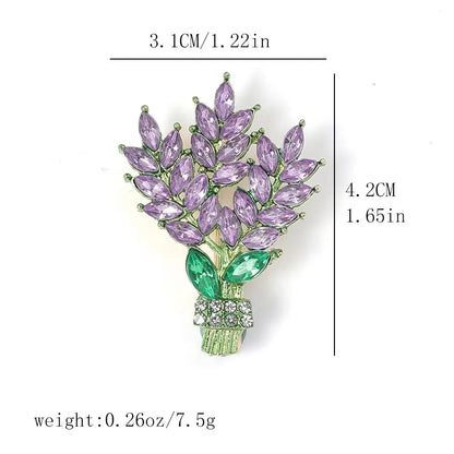 Broche Florale Romantique – Pin Élégant Rose Pivoine Iris