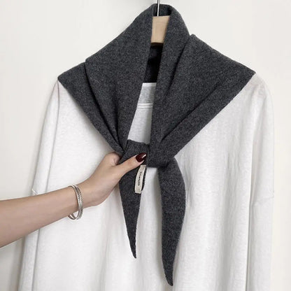 Foulard Triangle Laine 100% Coréen Femme - Écharpe Cachemire Longue Chaude Châle Tricotée