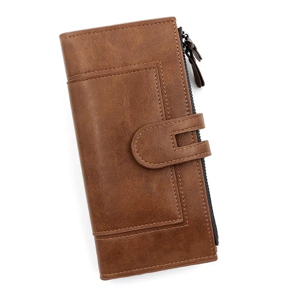 Portefeuille Long en Cuir PU pour Femme - Organisateur Anti-Vol