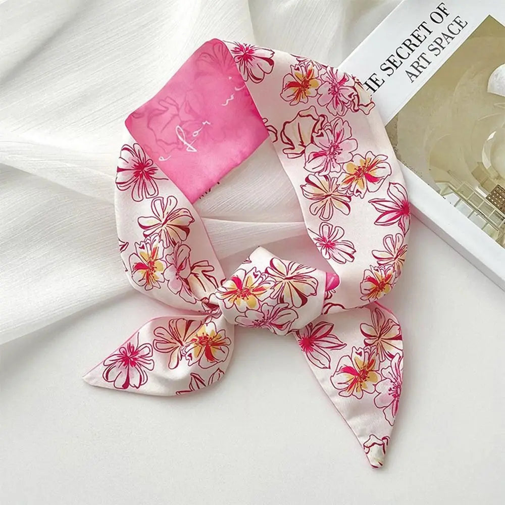 Bandeau Soie Fleur Rose - Headband Ruban Élégant Femme