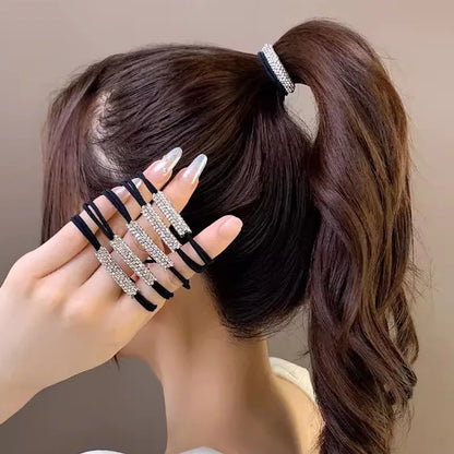 Élastiques Cheveux Strass Coréens Brillants - Chouchous Sans Couture Femme Fille Y2K Sweet