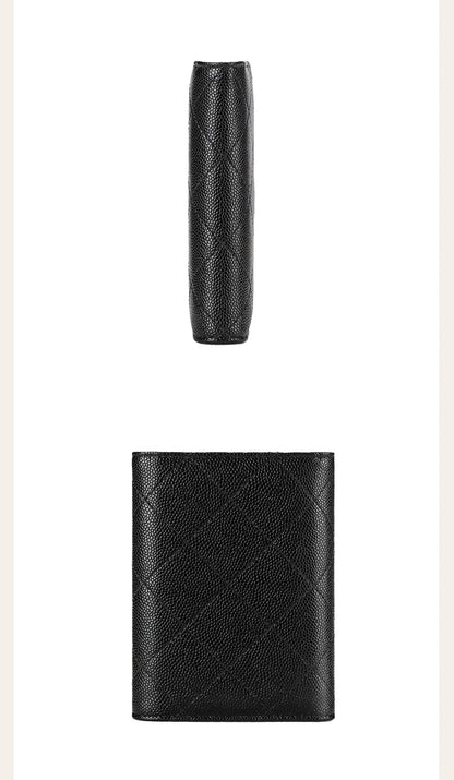 Portefeuille Femme Cuir Vintage GOLF Porte-Photo - Porte-Monnaie Court Pliable Noir Porte-Carte