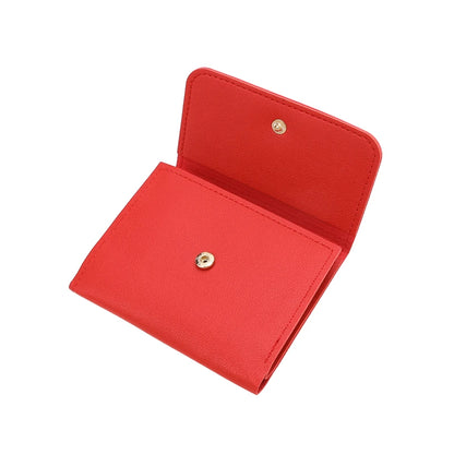 Portefeuille Femme Compact Rose - Mini Porte-Monnaie Cuir PU avec Fermoir et Compartiment Pièces