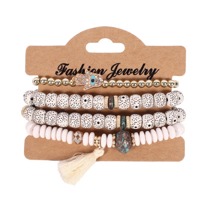 Set Bracelets Bohèmes Perles Colorées – Tressés Main Été