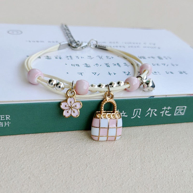 Bracelet Lapin Cartoon Mignon Simple Cristaux – Charm Perles Ajustable Enfants Amies