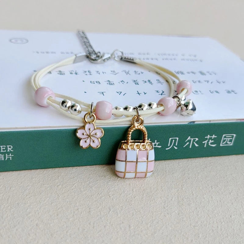 Bracelet Lapin Cartoon Mignon Simple Cristaux – Charm Perles Ajustable Enfants Amies