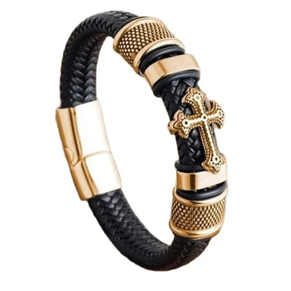 Bracelet Cuir Classique Homme – Boucle Magnétique Métal Casual Chic