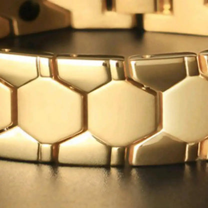Bracelet Magnétique Thérapeutique Hexagone – Jonc Homme Élégant
