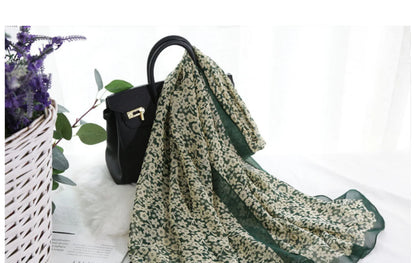 Foulard Écharpe Mousseline Petite Fleur Femme - Bandana Hijab Châle Été Protection Solaire
