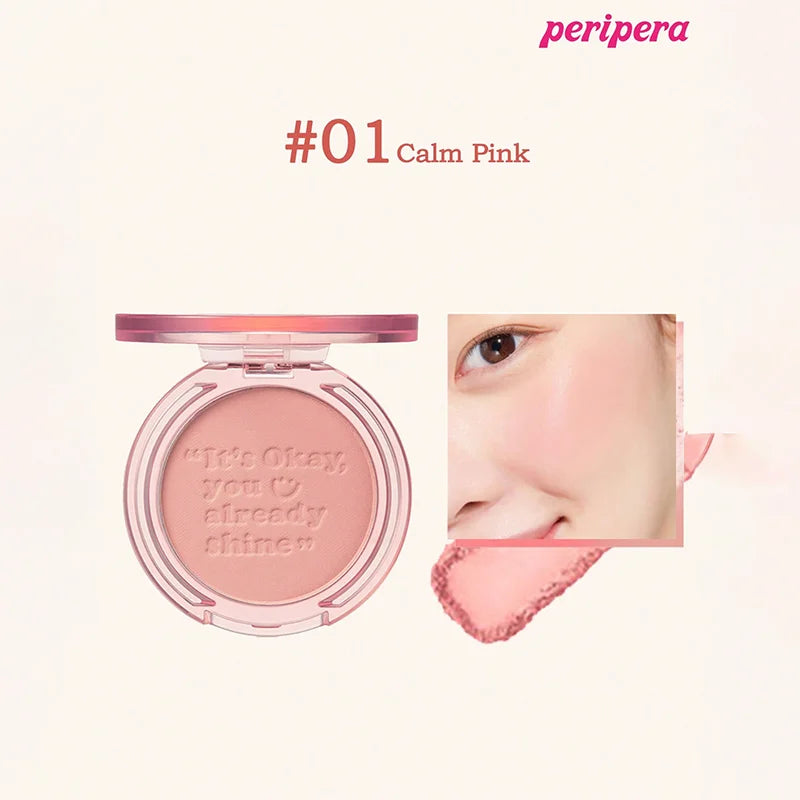 Blush K-Beauty Calm Pink - Poudre Mate Fine Joues Longue Tenue Non-Cakey Maquillage Nude Coréen