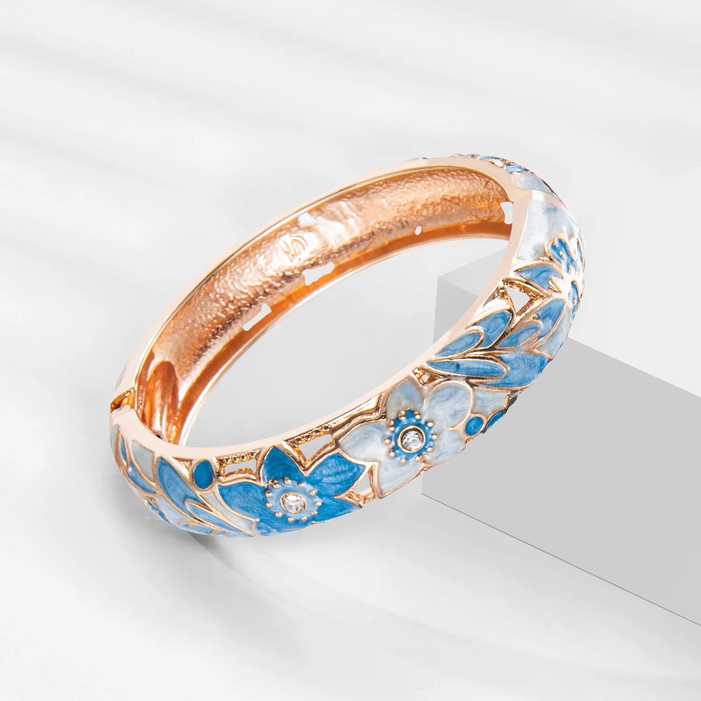 Ensemble 2 Bracelets Joncs Émaillés Cloisonné Style Indien Dubaï – Tendance Femme