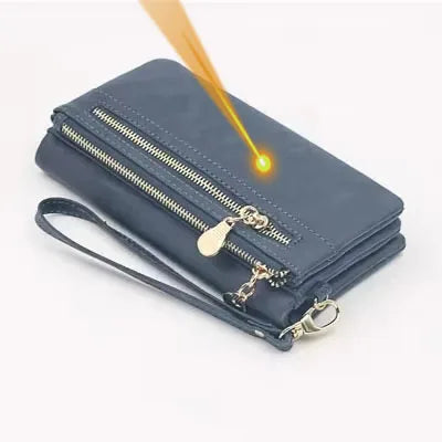 Portefeuille Femme Personnalisé Photo Gravé - Cadeau Maman Fermeture Éclair Design Unique