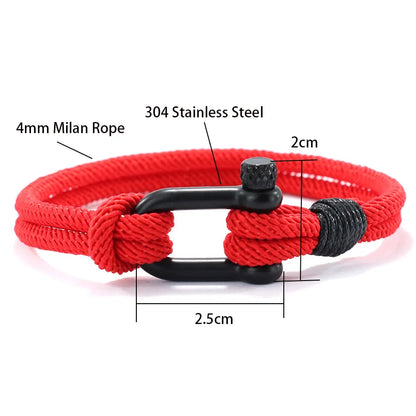 Bracelet en Corde Tressée Double Couche Fait Main - Style Milan 4mm pour Homme