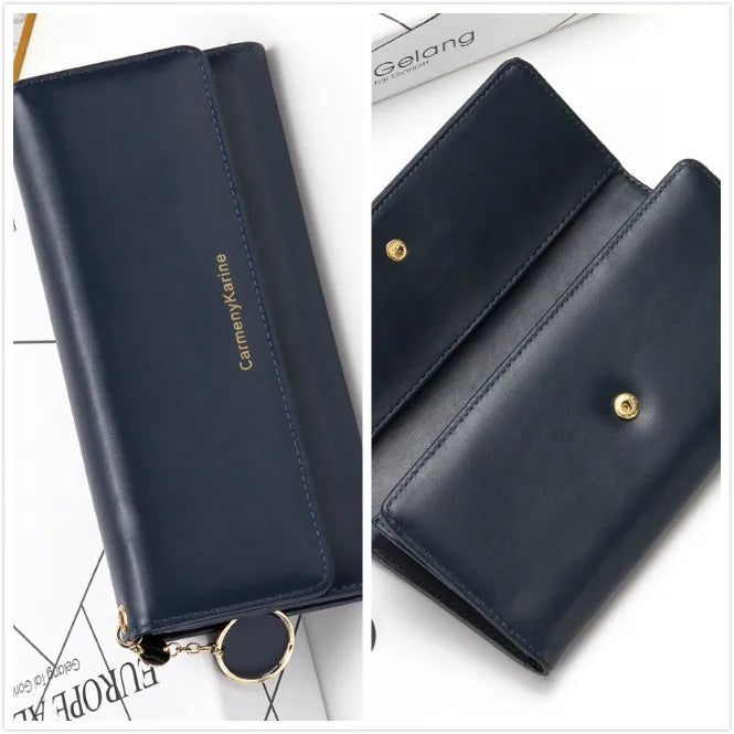 Portefeuille Long Femme Tri-Fold Cuir Lettre - Clutch Porte-Cartes Fresh Fashion