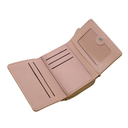Portefeuille Femme Kawaii Mignon Luxe - Designer Lady Wallet Cuir Porte-Monnaie Beige