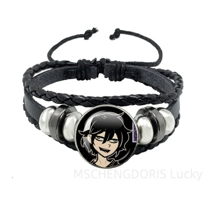 Bracelet Gaming Coffin Andy Leyley – Cuir Multicouche Tressé Noir Unisexe