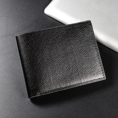 Portefeuille Homme Cuir Artificiel Court - Porte-Cartes Slim Noir Premium