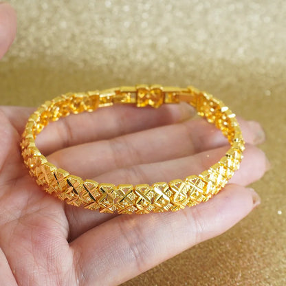 Bracelet Cuivre Plaqué Or 24K – Style Bohème Élégant, Quotidien & Cérémonie