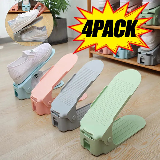 Range-Chaussures Ajustable Double-Couche - Organisateur Rangement Économie Espace 2/4/8pcs