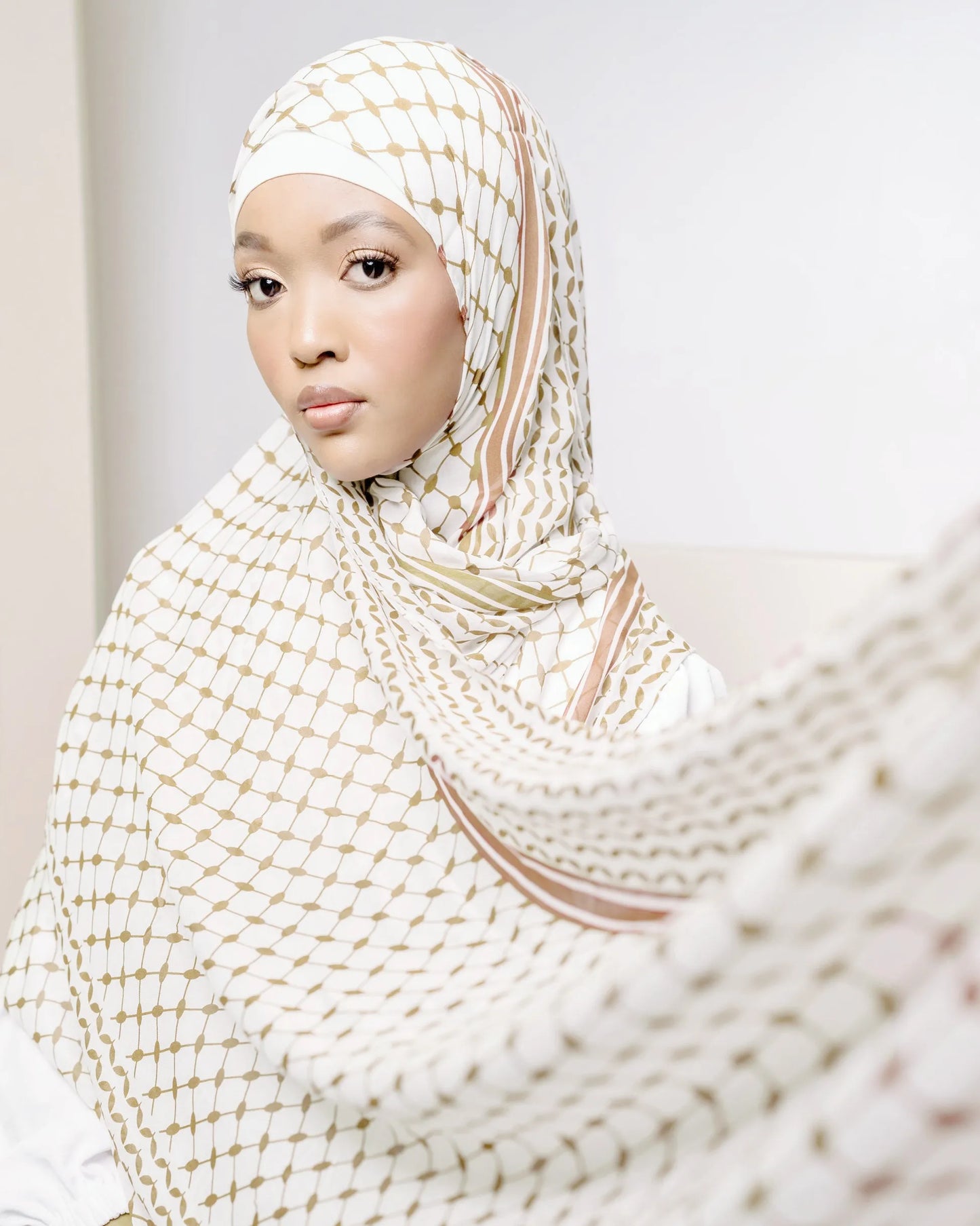 Foulard Hijab Keffieh Mousseline Femme - Écharpe Châle Islamique Musulman Respirant Dubai