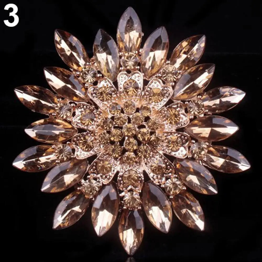 Broche Fleur Strass Brillante Alliage – Pin's Bouquet Mariée Mariage Femme