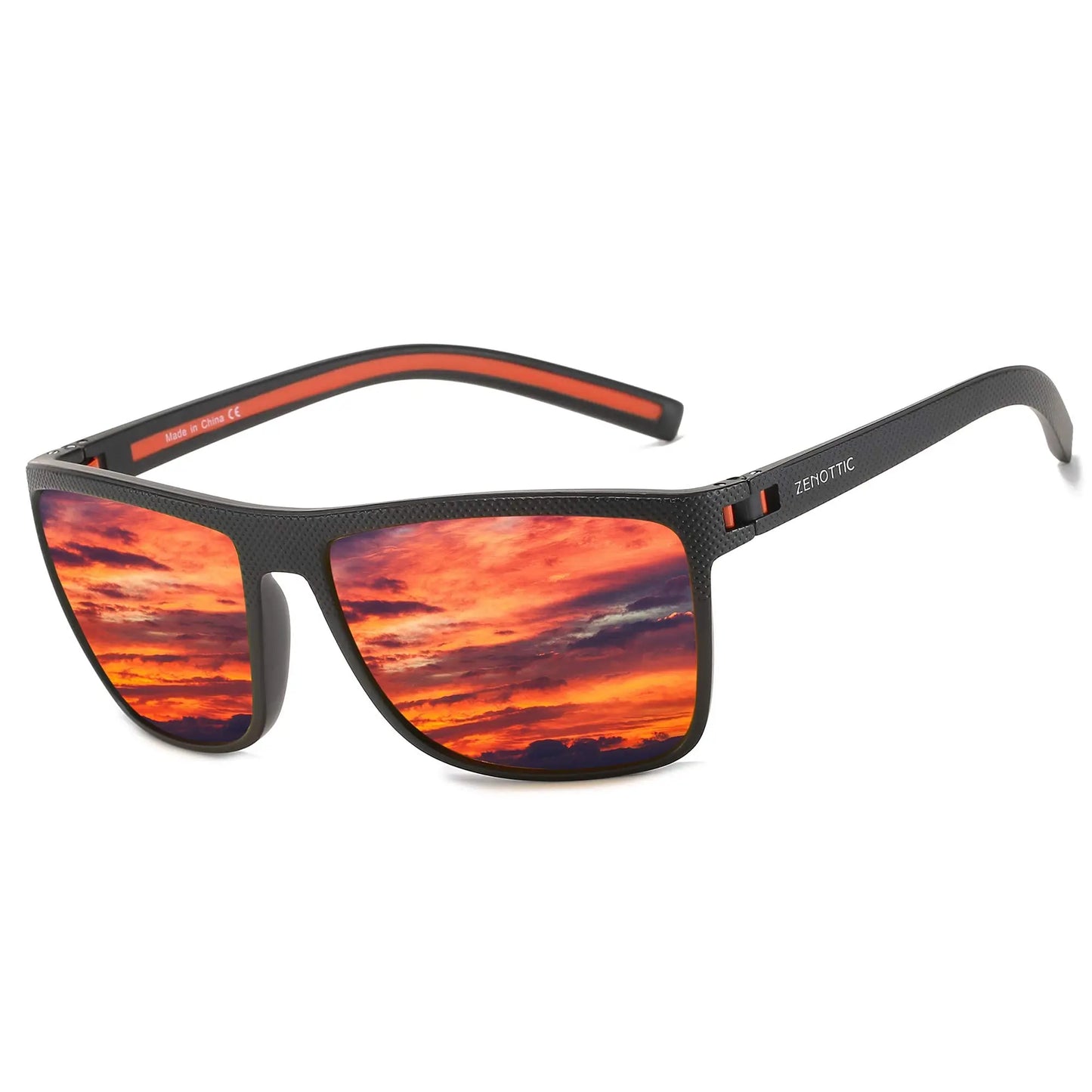 ZENOTTIC Lunettes de Soleil Polarisées Carrées — TR-90 Léger, UV400, Unisexe