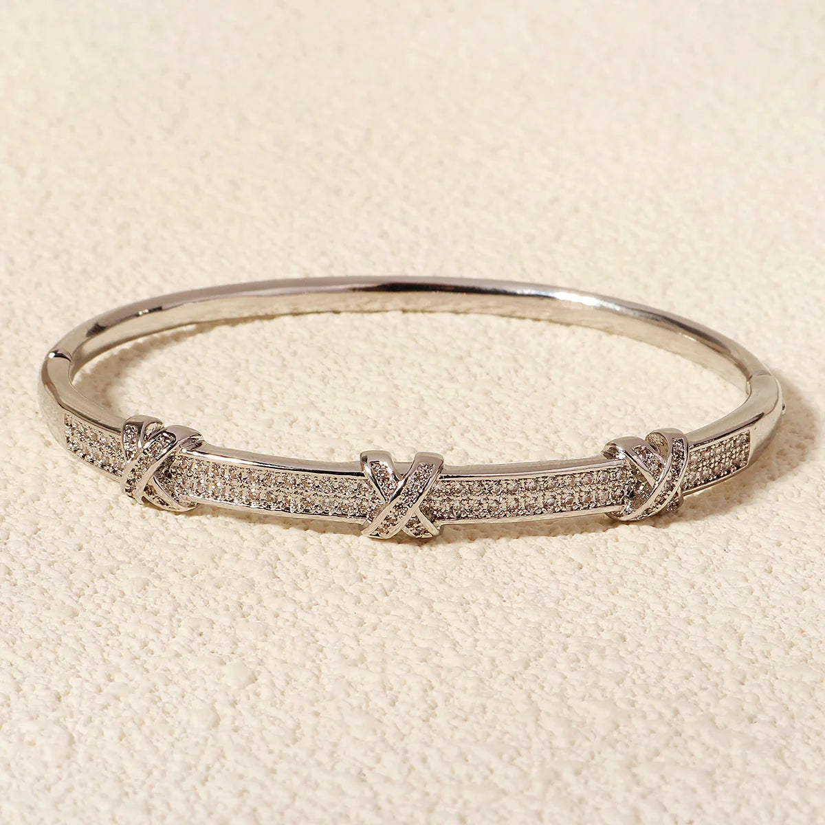 Bracelet Cuivre & Zirconia Femme – Élégance Minimaliste Style Européen