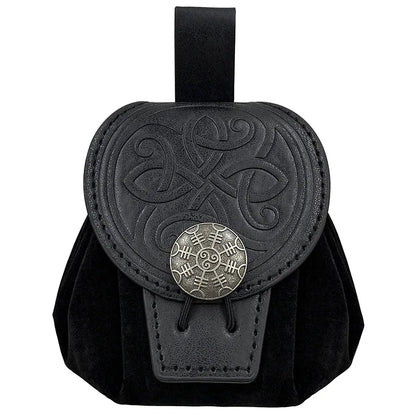 Sacoche Banane Steampunk Homme Cuir PU - Sac Ceinture Médiéval Punk Porte-Monnaie Cosplay Vintage