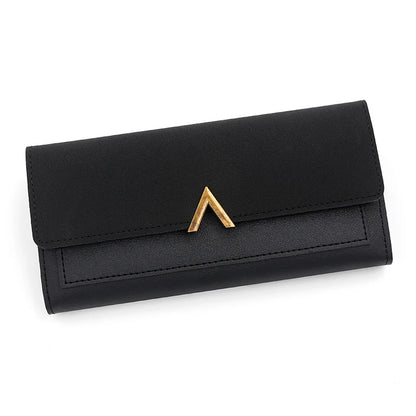 Portefeuille Femme Long Cuir PU Trifold Rose - Porte-Carte Multi-Emplacements Clutch Bag Fashion Simple