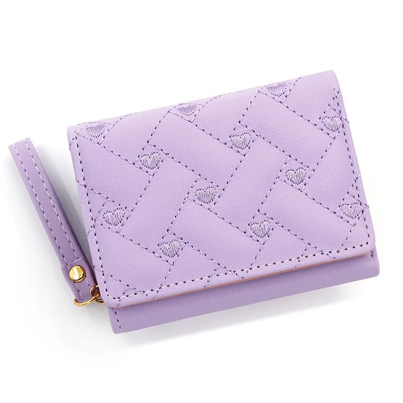 Portefeuille Femme Kawaii Mignon Luxe - Designer Lady Wallet Cuir Porte-Monnaie Beige