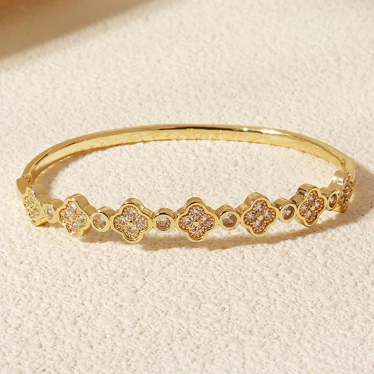 Bracelet Cuivre & Zirconia Femme – Élégance Minimaliste Style Européen
