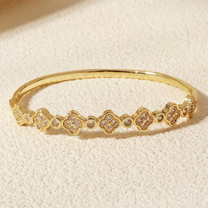 Bracelet Cuivre & Zirconia Femme – Élégance Minimaliste Style Européen