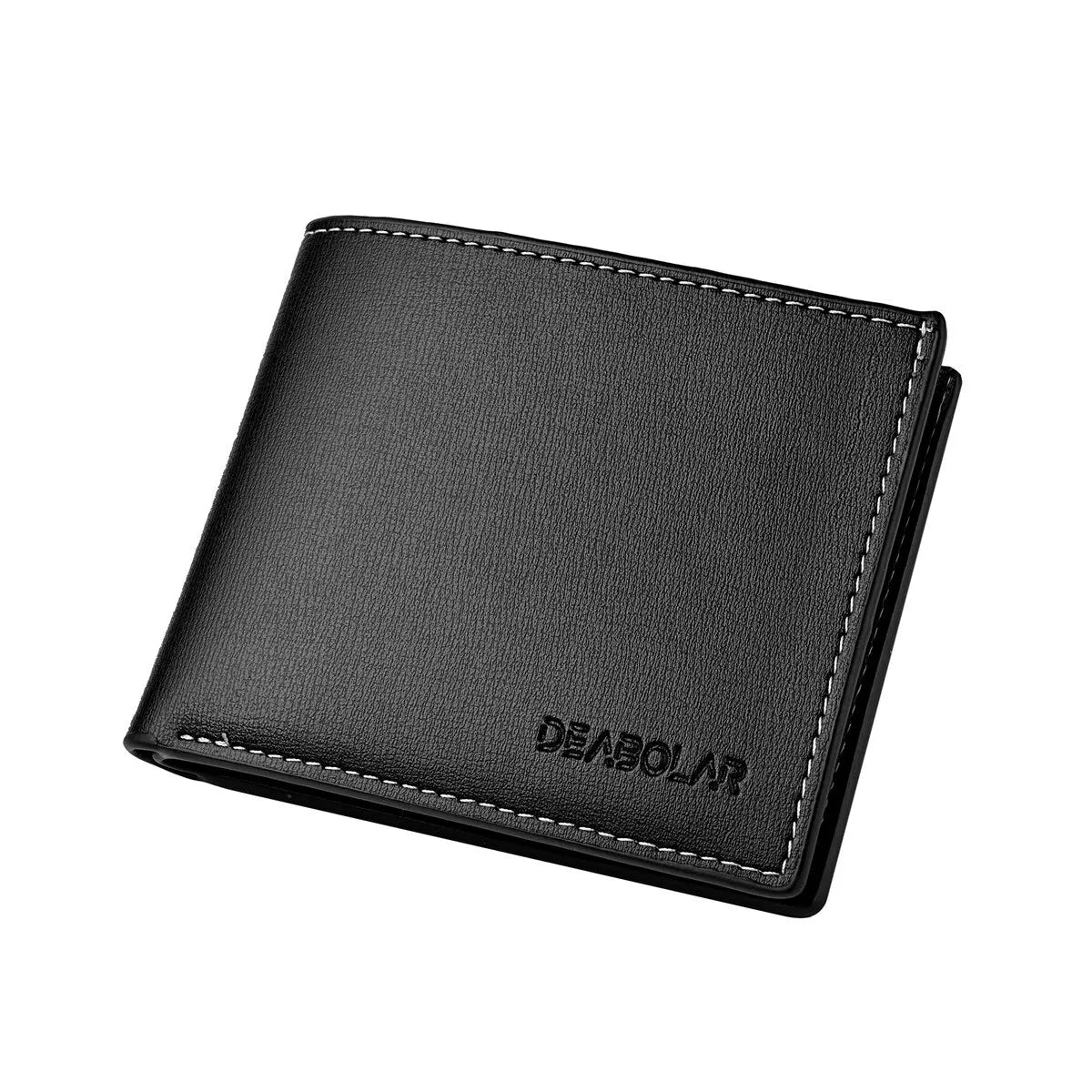 Portefeuille Homme Cuir PU Court Slim - Porte-Cartes Pliable Jeune Homme