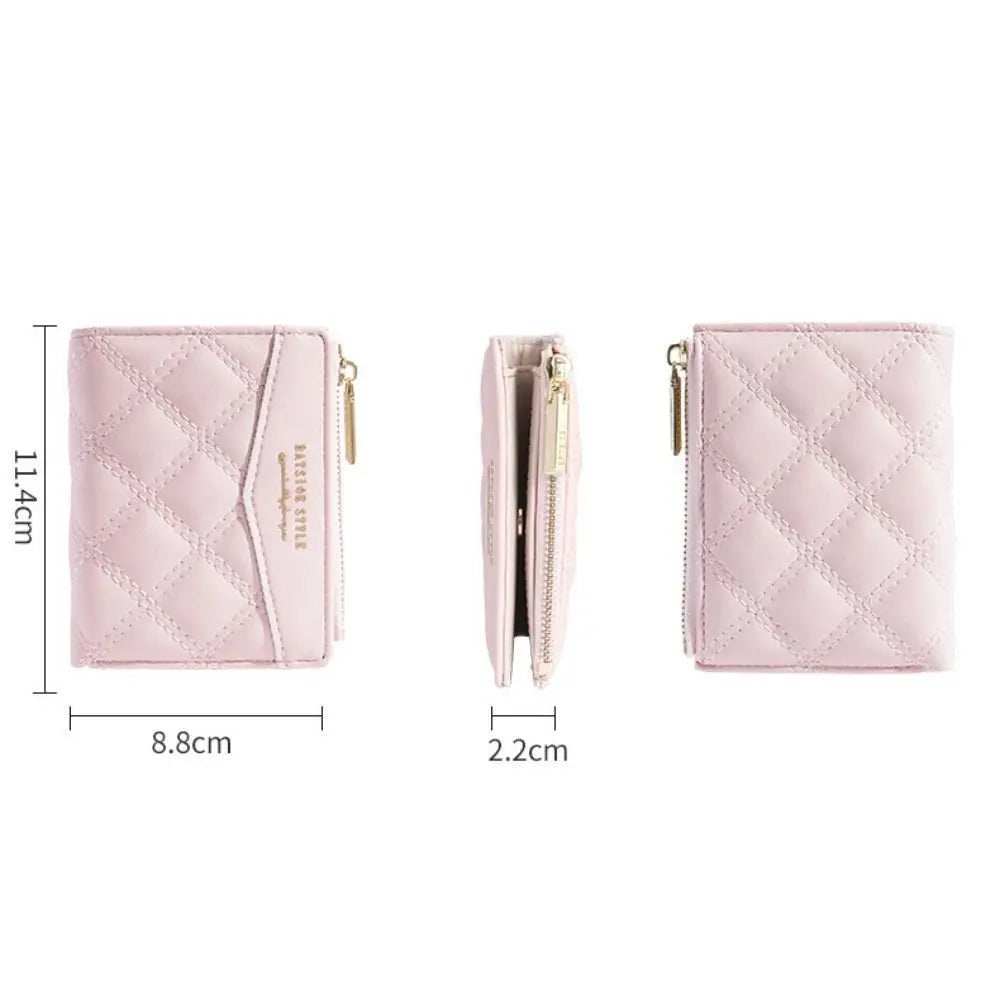 Portefeuille Femme Brodé Cuir PU Fermeture Éclair - Porte-Cartes Clutch Monnaie