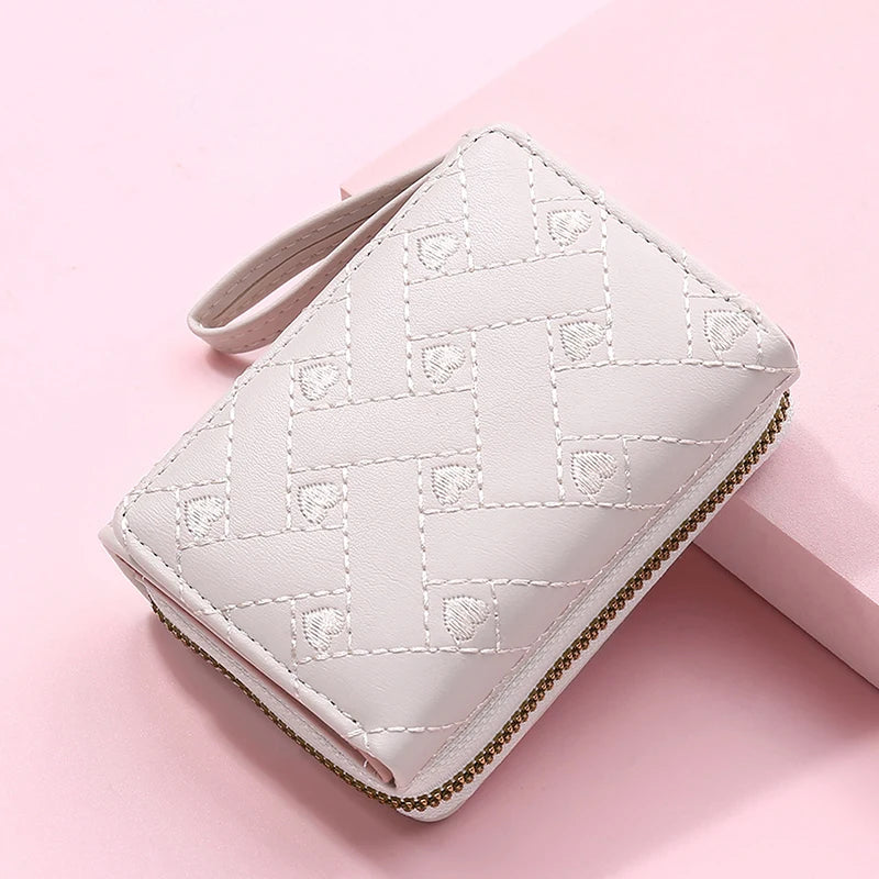 Portefeuille Femme Kawaii Mignon - Petit Porte-Monnaie Cuir Rose Designer