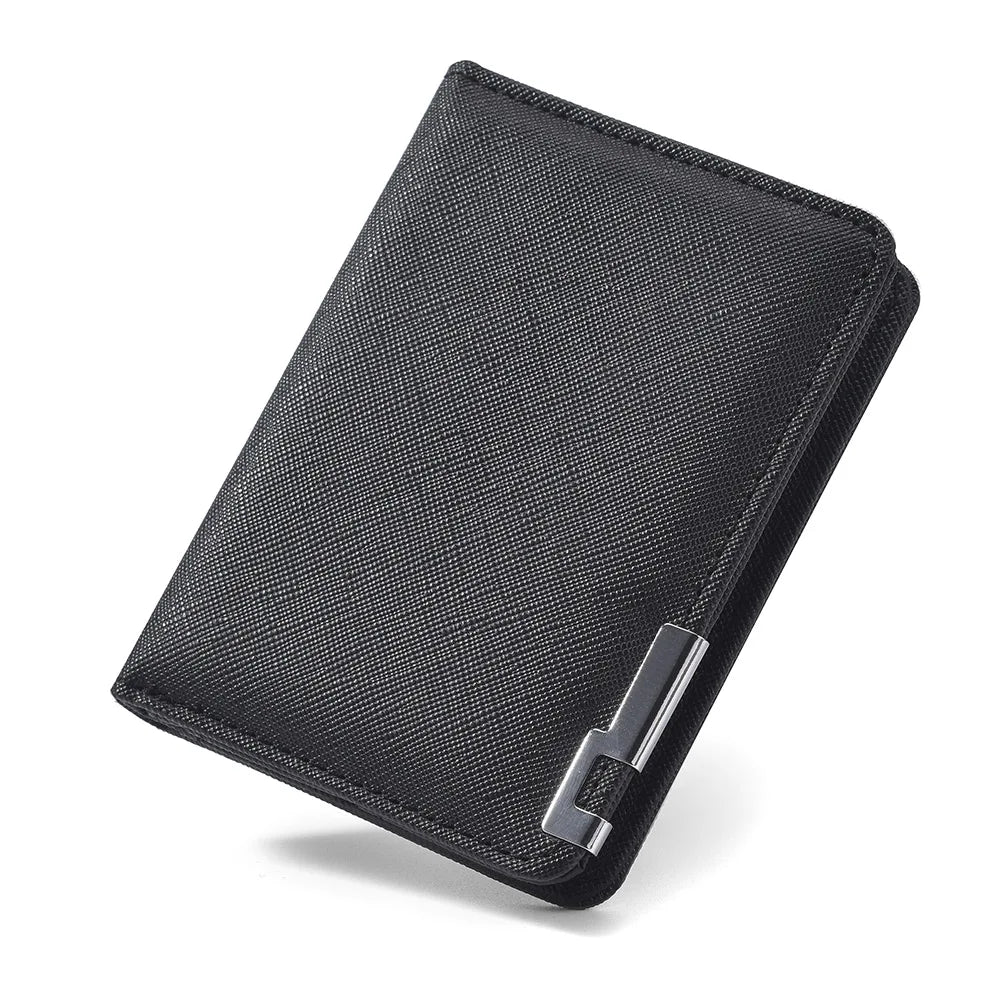 Portefeuille Homme Cuir Synthétique Slim - Porte-Carte Business Minimaliste Multiples Emplacements Géométrique