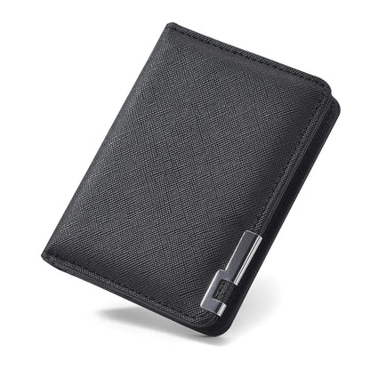 Portefeuille Homme Cuir Synthétique Slim - Porte-Carte Business Minimaliste Multiples Emplacements Géométrique